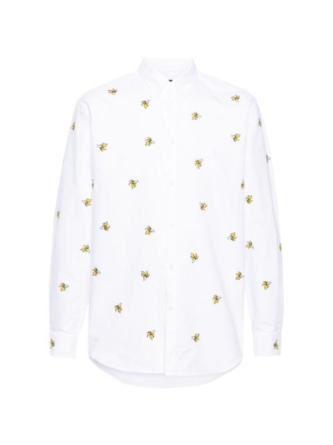 fruit-embroidered cotton shirt