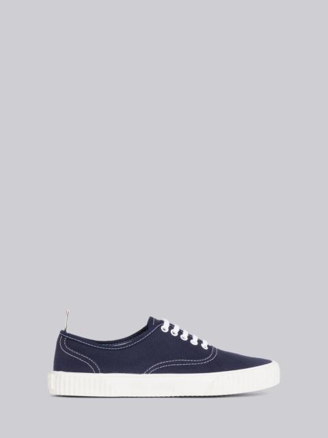 Thom Browne Navy Cotton Canvas Heritage Sneaker