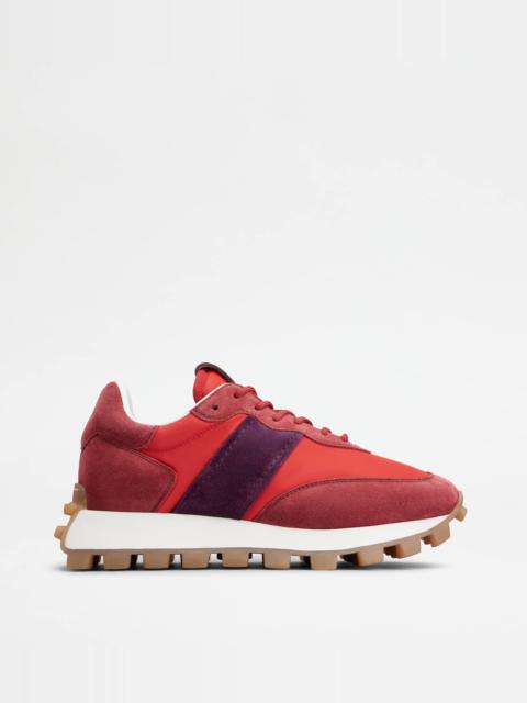 Tod's SNEAKERS TOD'S 1T IN SUEDE AND FABRIC - RED, VIOLET