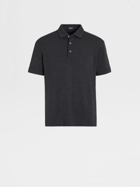 ZEGNA GREY MÉLANGE 12MILMIL12 WOOL POLO SHIRT
