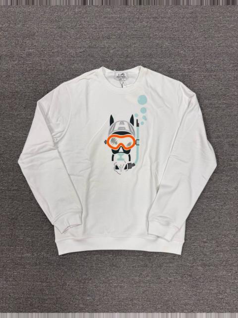 Hermès Hermès Horse Embroidered Leather-Panel Sweater