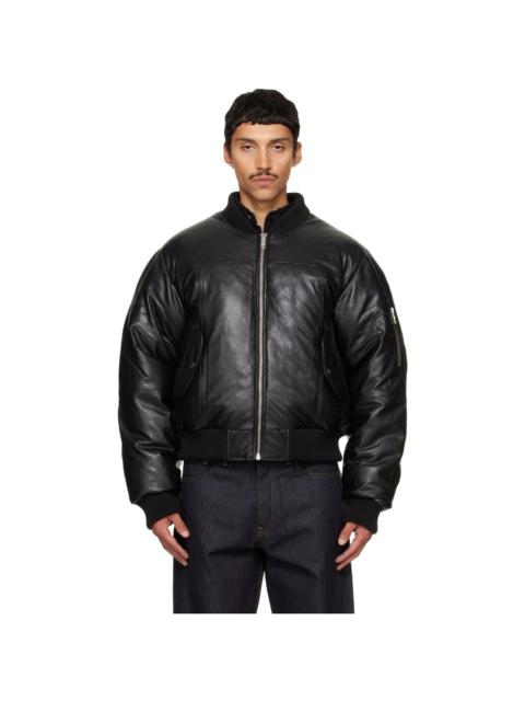DEADWOOD Black Bofinger Oversized Padded Leather Jacket