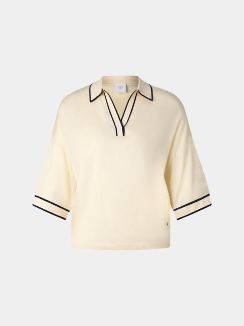 BOGNER Paris knitted polo shirt in Cream