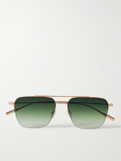 BARTON PERREIRA Armstrong Aviator-style Gold-tone Titanium Sunglasses