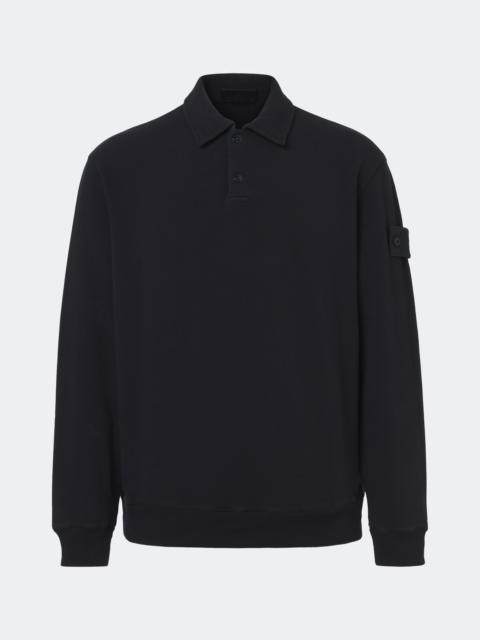 Stone Island Ghost cotton blend jersey polo sweatshirt