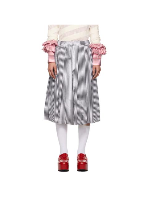 Comme des Garçons GIRL Black & White Striped Midi Skirt