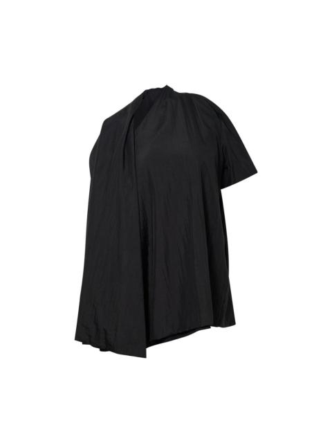 pushBUTTON Black One Shoulder Cape Blouse