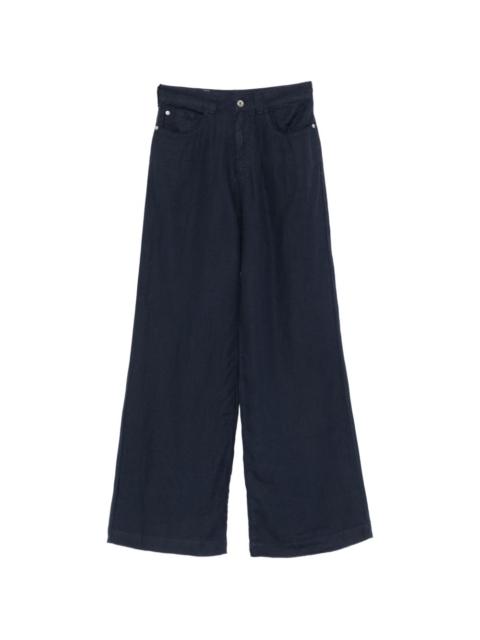 EMPORIO ARMANI wide-leg linen trousers