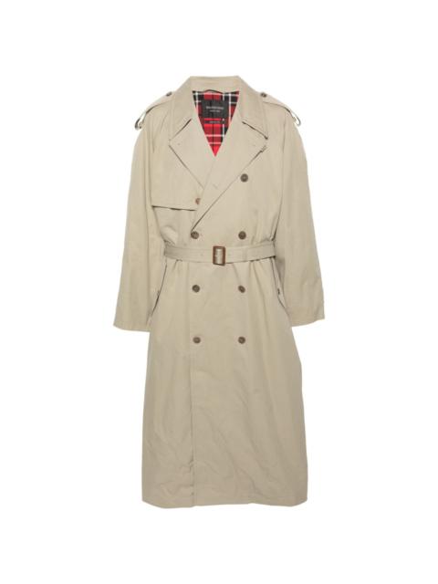 belted maxi trench coat