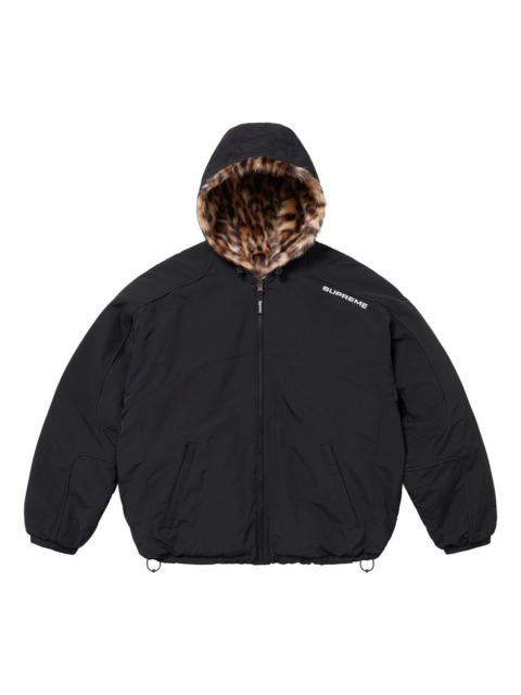 Supreme Supreme Faux Fur Reversible Hooded Track Jacket 'Black' SS25J67-BLACK