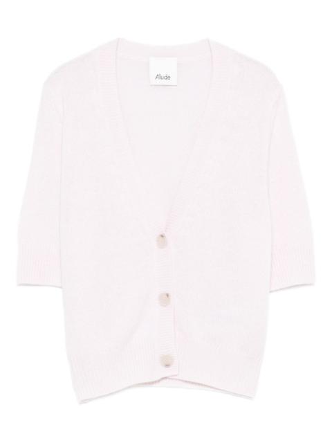 Allude button short-sleeve cardigan