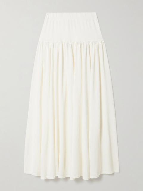 Loulou de Saison Romy gathered knited maxi skirt Ivory