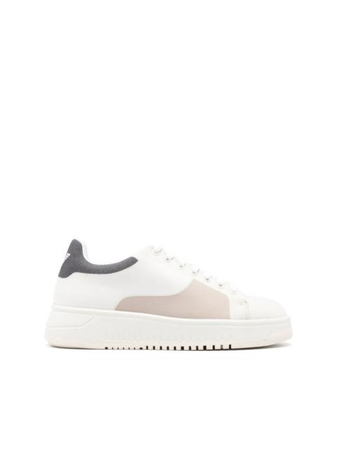 EMPORIO ARMANI colour-block lace-up sneakers