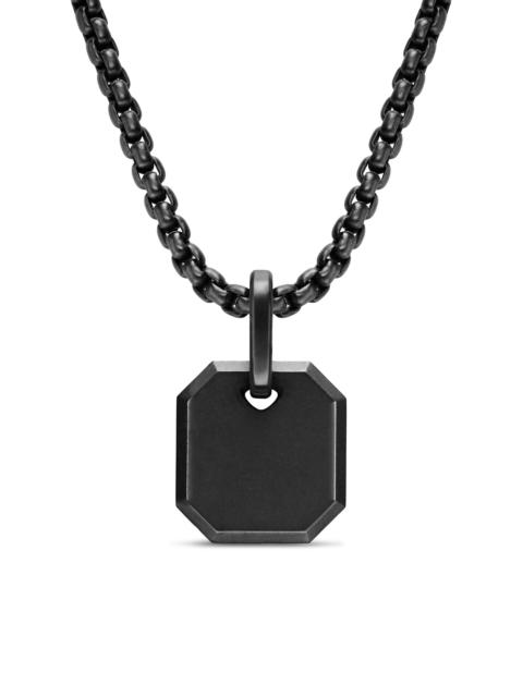 DAVID YURMAN Men's Octagonal Amulet in Black Titanium, 15MM - Black