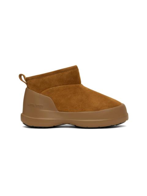MOON BOOT Tan Luna Low Suede Boots