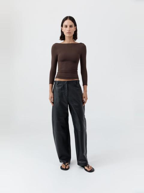 ST. AGNI Soft Jersey Ballerina Top - Liqueur