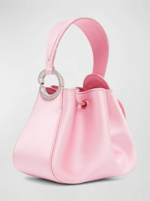 Nano O Embellished Satin Top-Handle Bag