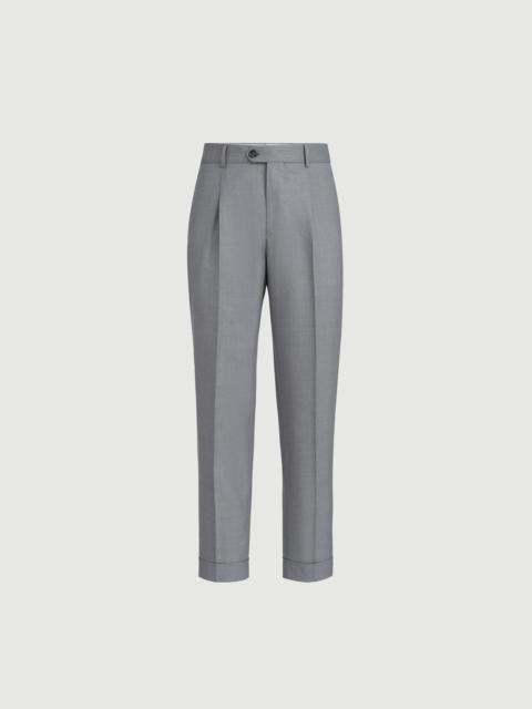 Brunello Cucinelli Virgin wool and silk lightweight hopsack trousers with pleat