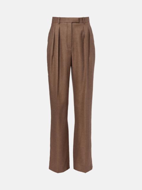 Loro Piana Chad pleated cashmere and silk wide-leg pants