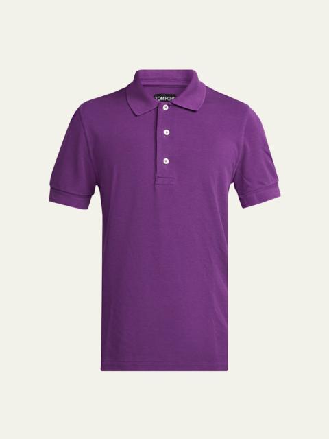 TOM FORD Men's Lyocell Pique Polo Shirt