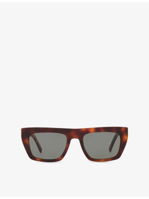 SAINT LAURENT SL M131 Rectangle-Frame Acetate Sunglasses