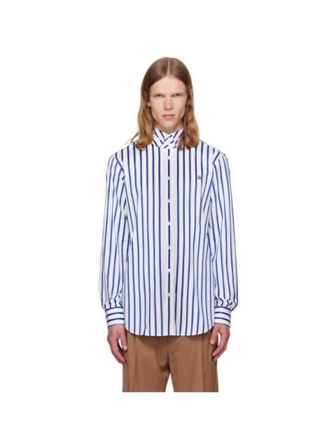 Vivienne Westwood White & Blue Two Button Krall Shirt