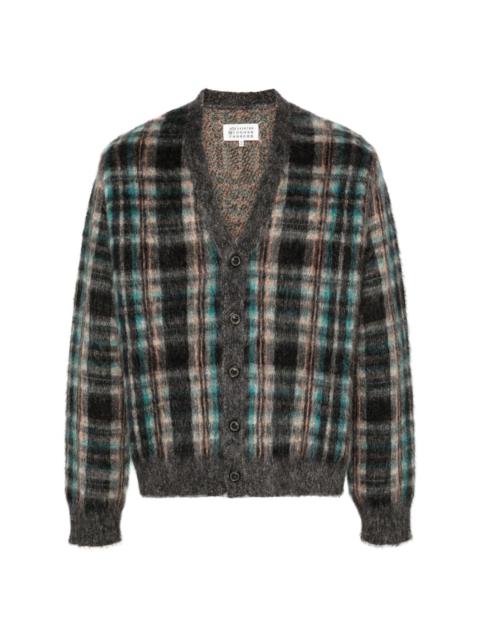 checked brushed cardigan