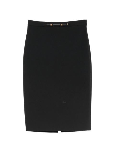 ELISABETTA FRANCHI Elisabetta Franchi Logo-plaque Pencil Midi Skirt