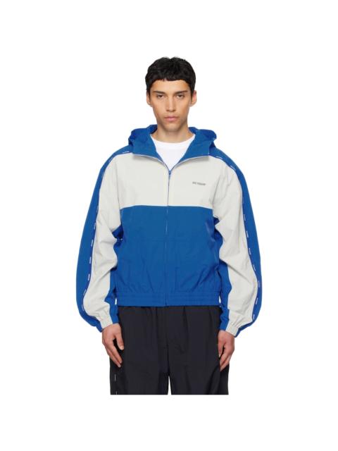 We11done Blue & Gray Logo Tape Track Jacket