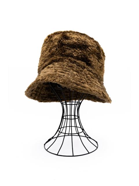 Bucket Hat Acrylic Curly Fur - Brown