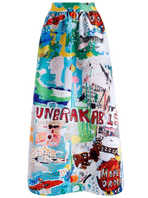 Alice + Olivia A+O X BASQUIAT TINA TEA LENGTH SKIRT