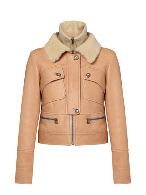 Louis Vuitton Shearling Collar Leather Jacket