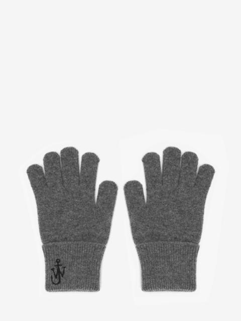 WOOL GLOVES WITH ANCHOR LOGO