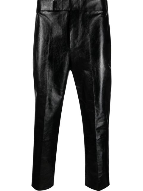 SAPIO cropped polished-finish trousers