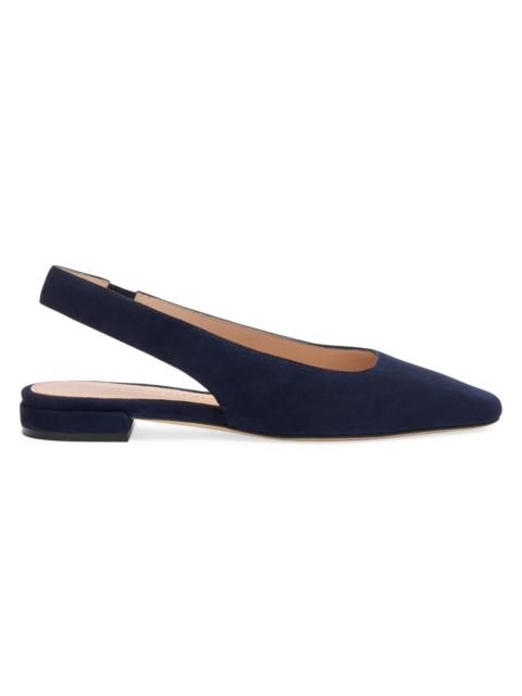 Stuart Weitzman Women's Stassi Suede Slingback Flats - Nice Blue