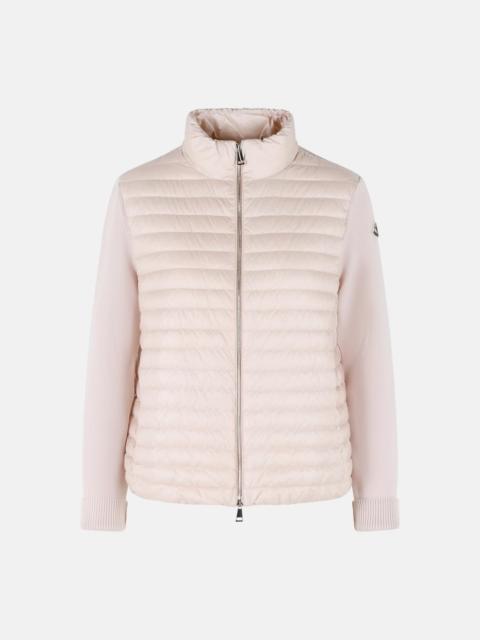 PADDED VIRGIN WOOL CARDIGAN WITH PINK ZIP