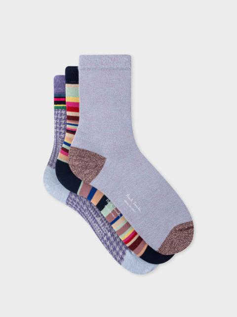 Paul Smith Lilac Mix Socks Three Pack