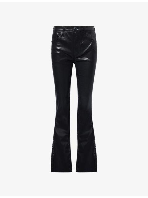 rag & bone Dahlia Flexi Flared Coated-Denim Trousers