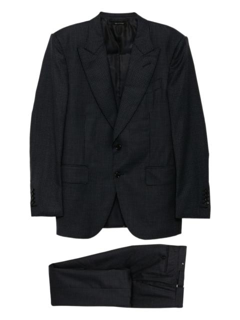 TOM FORD single breasted checked-print blazer