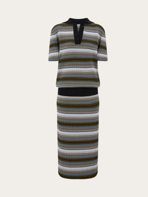 FERRAGAMO Knitted striped dress