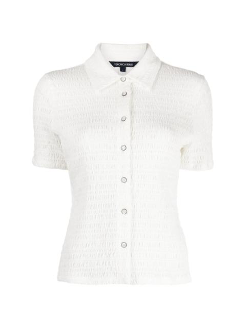 Henri smocked button-up top