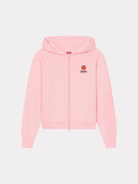 'Boke Flower Crest' hooded embroidered zip-up cardigan