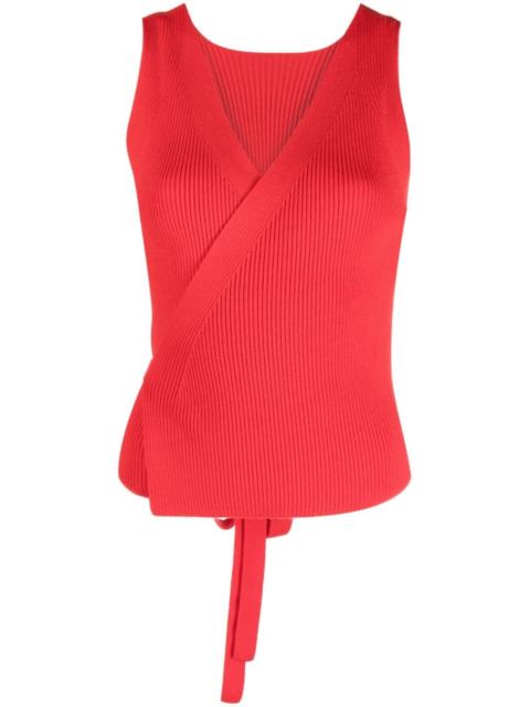 PATOU ribbed-knit wrap top