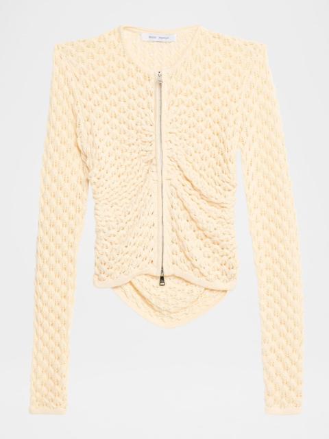 Wynn Hamlyn Pointelle Zip Cardigan