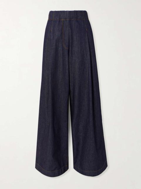 Pila pleated high-rise wide-leg jeans