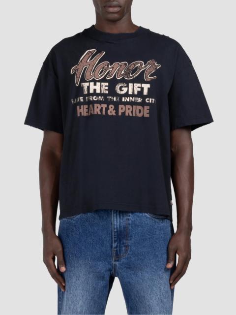 HONOR THE GIFT Men's Heart & Pride Cotton Crewneck T-Shirt - Black