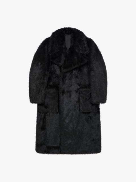 Givenchy DOUBLE BREASTED COAT IN FAUX FUR