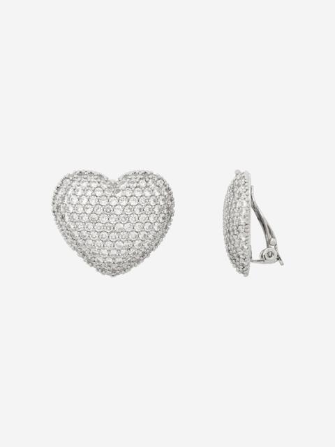 The Kooples SILVER CLIP-ON HEART EARRINGS