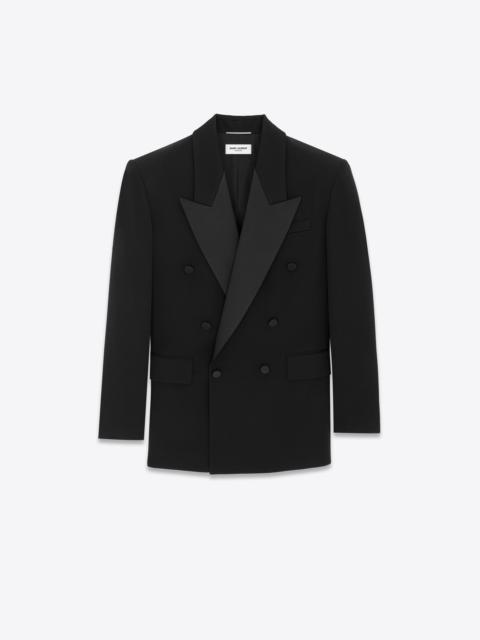 oversized tuxedo jacket in grain de poudre