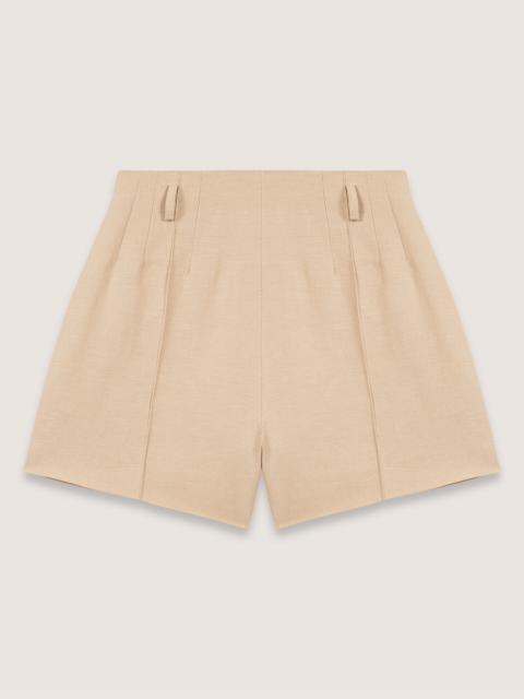 maje Linen and cotton shorts with darts